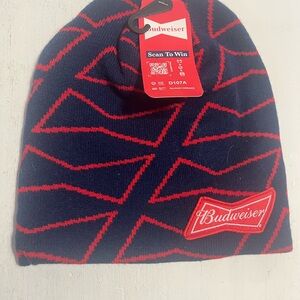 Budweiser Navy and Red Patterned Beanie